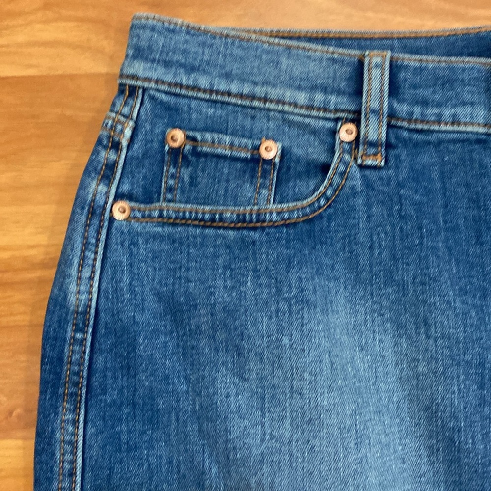 LOFT Button Front Denim Skirt - Picture 3 of 12